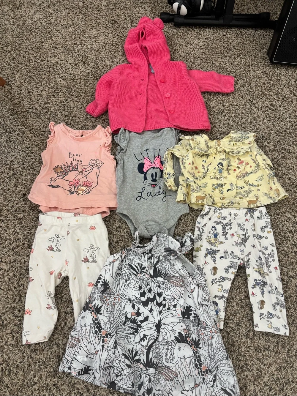GAP Pink Hooded Cardigan & Mixed baby Girls Bottoms Set
